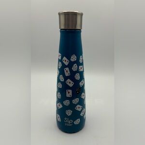 Sip By Swell Stainless Screw Top Drink Bottle Blue With Playing Cards 15oz